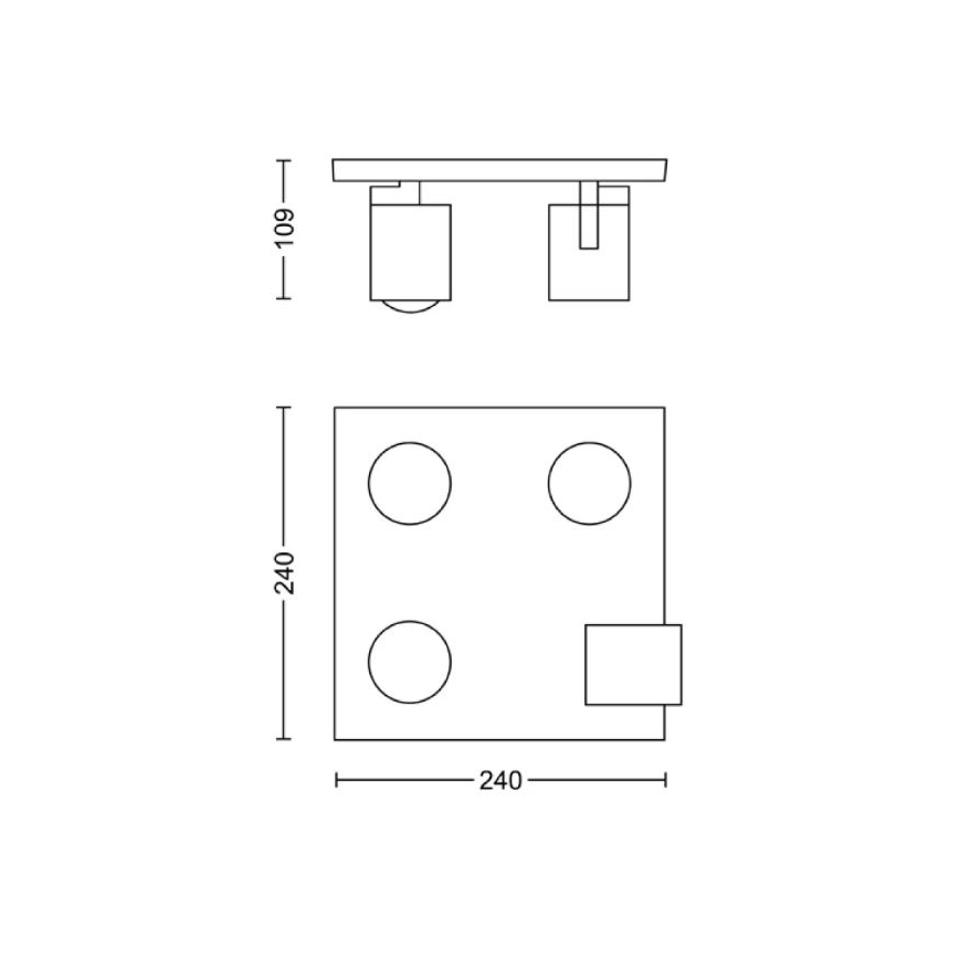 Philips - LED RGBW himmennettävä kohdevalaisin RUNNER 4xGU10/6,5W/230V 2700-6500K musta