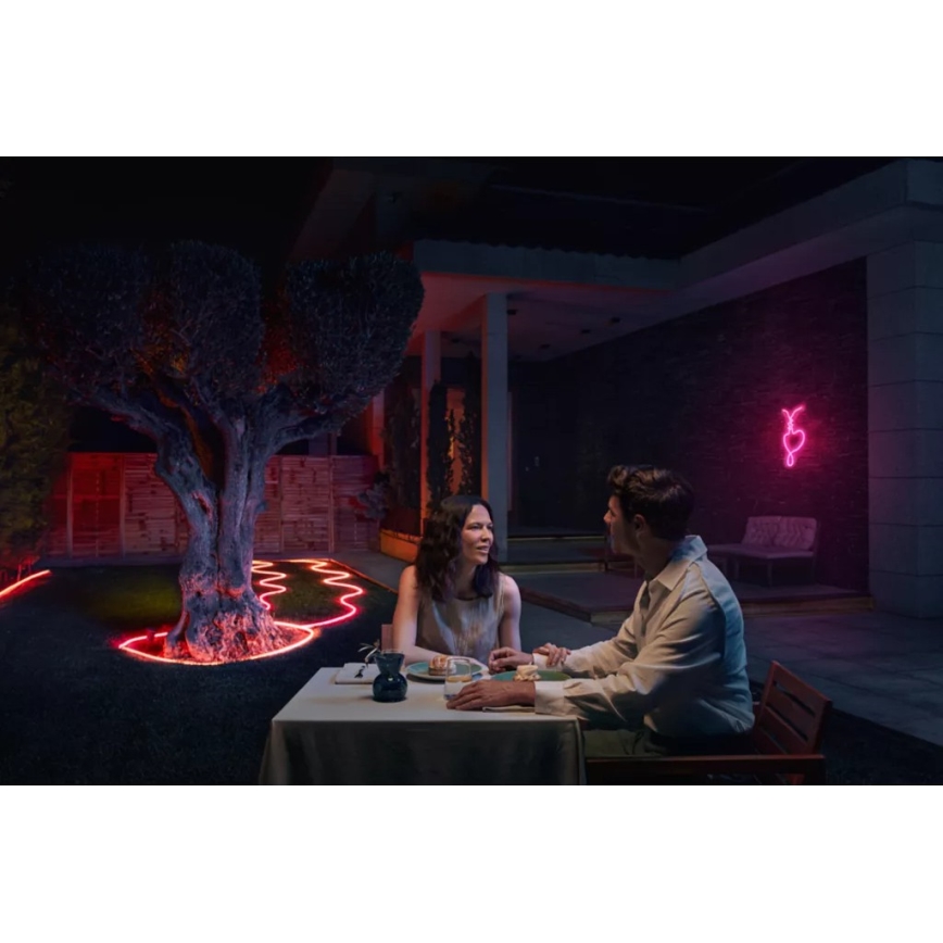 Philips - Hue NEON 5m RGBW himmennettävä ulkokäyttöinen LED-nauha LED/30W/230V 2200-6500K IP67 + liiketunnistin