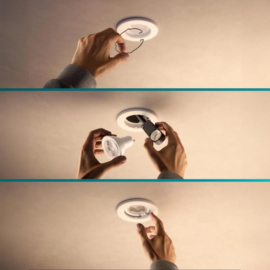 Philips - LED RGBW himmennettävä uppovalaisin PERIDOT 1xGU10/6W/230V valkoinen + kaukosäädin