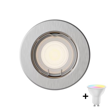 Philips - LED RGBW himmennettävä upotettava kattovalaisin PERIDOT 1xGU10/6,5W/230V 2700-6500K hopea