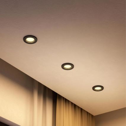 Philips - LED RGBW Himennettävä uppoasennettava alasvalo PERIDOT 1xGU10/6,5W/230V 2700-6500K musta