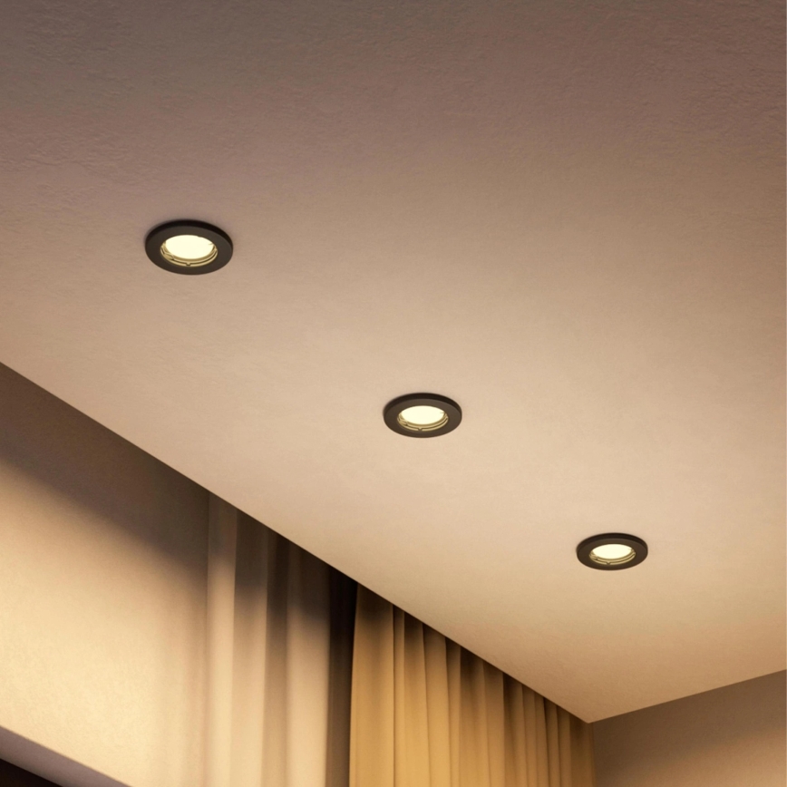 Philips - LED RGBW Himennettävä uppoasennettava alasvalo PERIDOT 1xGU10/6,5W/230V 2700-6500K musta
