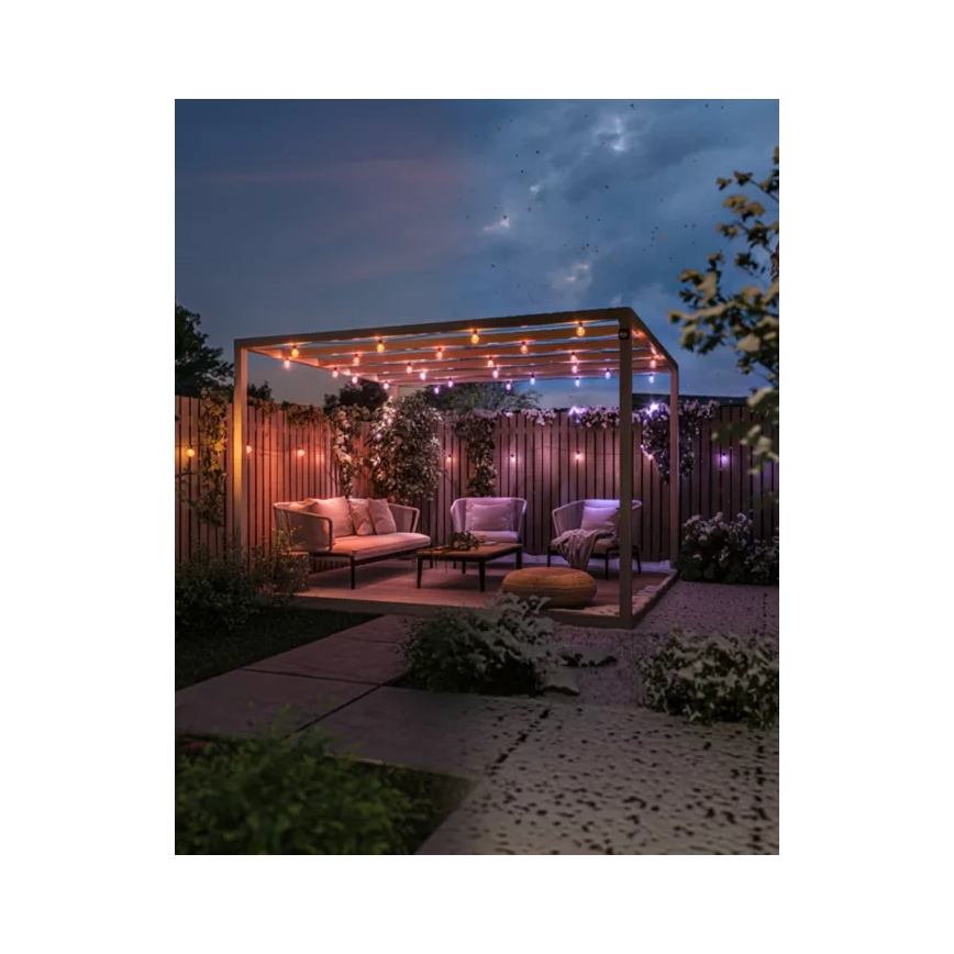 Philips - LED RGBW Jatkettava himmennettävä ulkovaloketju Hue FESTAVIA 30xLED 21m IP65