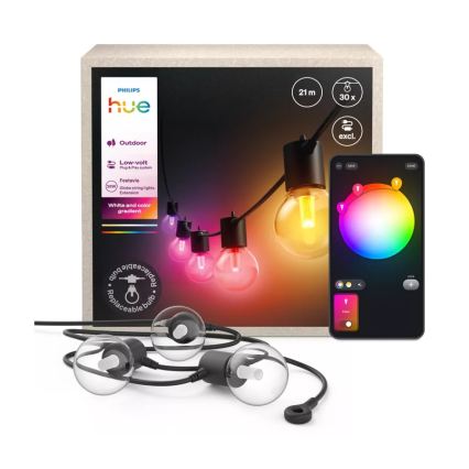 Philips - LED RGBW Jatkettava himmennettävä ulkovaloketju Hue FESTAVIA 30xLED 21m IP65