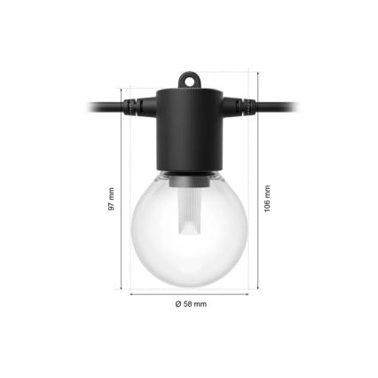Philips - LED RGBW Jatkettava himmennettävä ulkovaloketju Hue FESTAVIA 30xLED 21m IP65