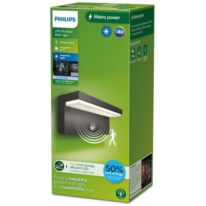 Philips - LED Ulkovalo anturilla BUSTAN LED/3,8W/230V 4000K IP44