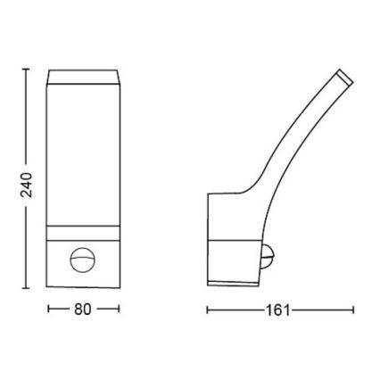 Philips - LED Ulkovalo anturilla SPLAY LED/3,8W/230V IP44