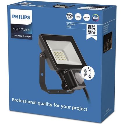 Philips - LED-ulkovalonheitin anturilla PROJECTLINE LED/20W/230V IP65 4000K