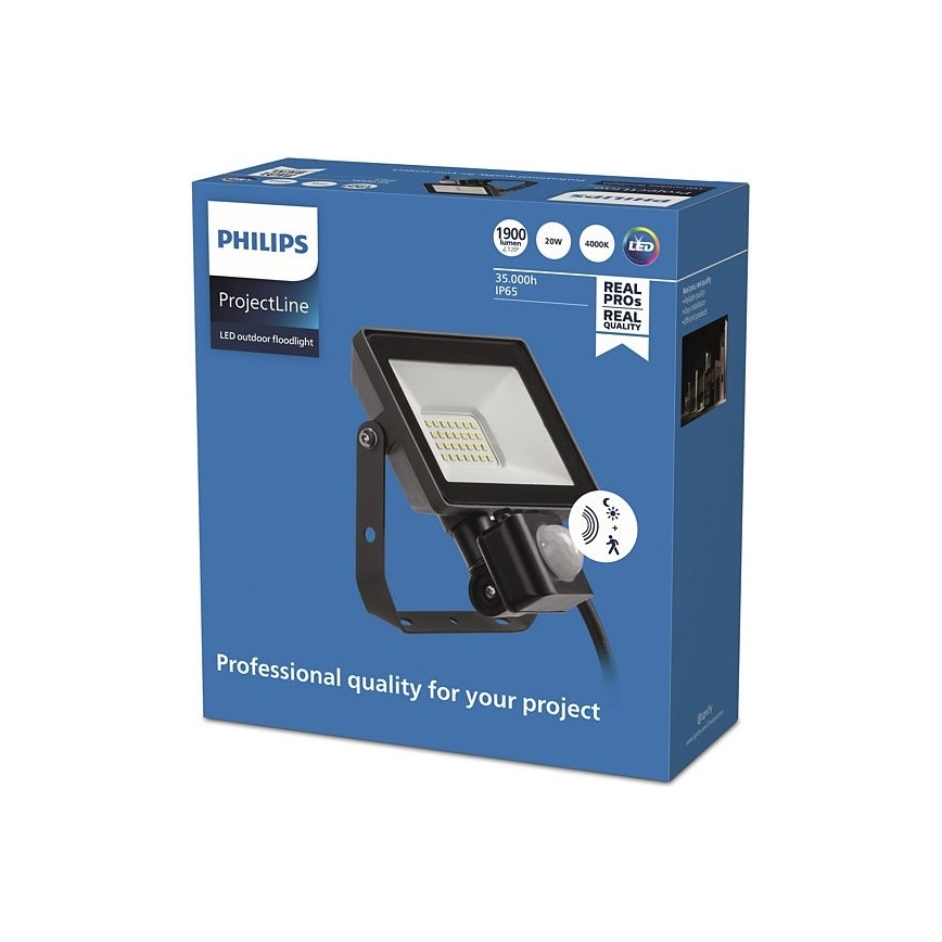 Philips - LED-ulkovalonheitin anturilla PROJECTLINE LED/20W/230V IP65 4000K