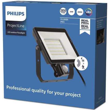 Philips - LED-ulkovalonheitin anturilla PROJECTLINE LED/30W/230V IP65 4000K