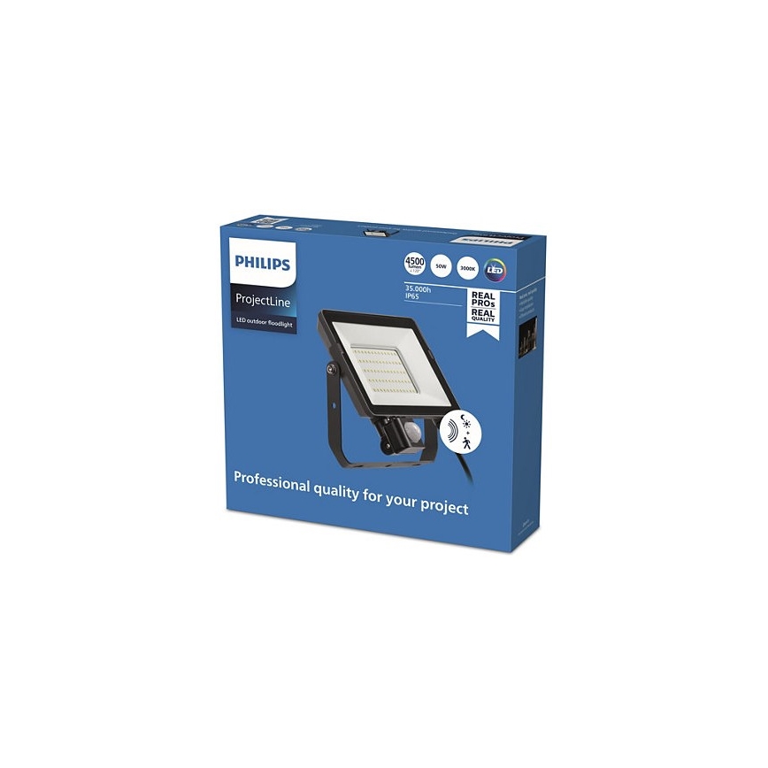 Philips - LED-ulkovalonheitin anturilla PROJECTLINE LED/50W/230V IP65 3000K
