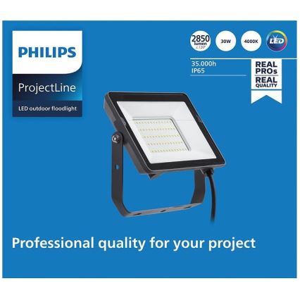 Philips - LED-ulkovalonheitin PROJECTLINE LED/30W/230V IP65 4000K