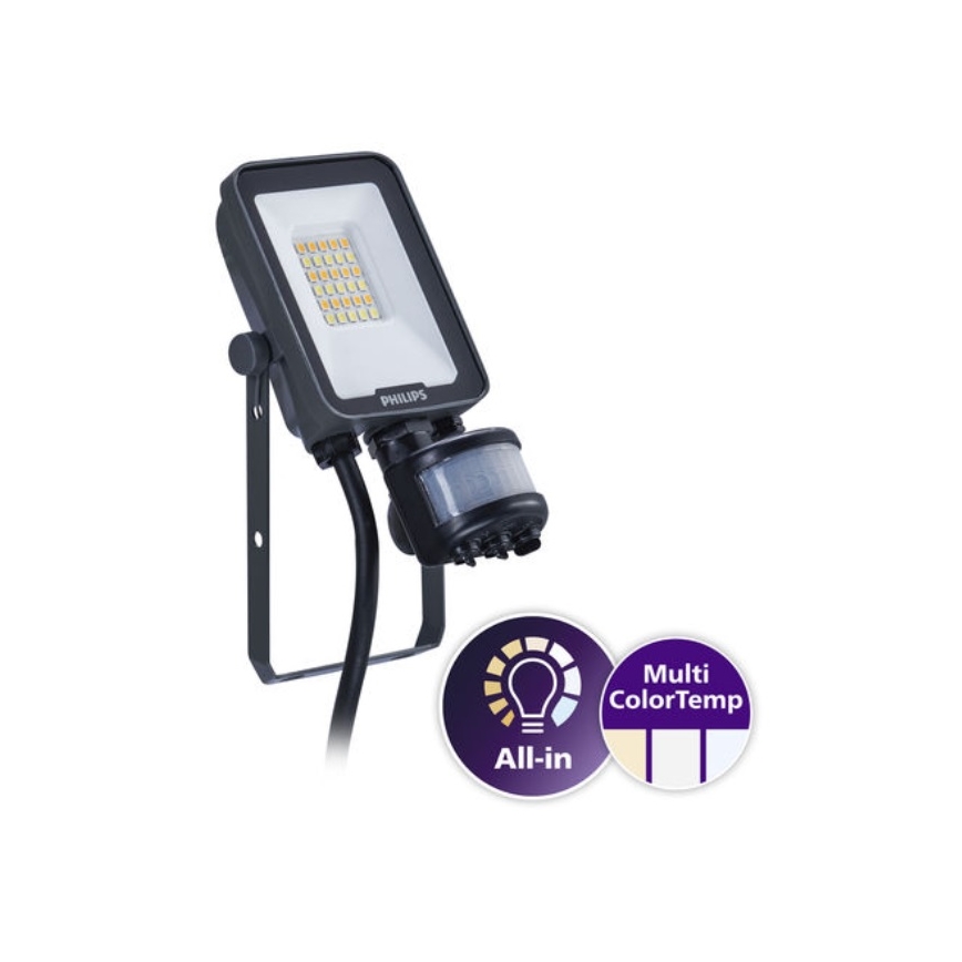 Philips - LED-valonheitin liike- ja hämärätunnistimella LEDINAIRE ALL-IN LED/10W/230V 3000/4000/6500K IP65