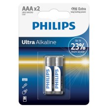 Philips LR03E2B/10 - 2 kpl Alkaliparisto AAA ULTRA ALKALINE 1,5V 1250mAh