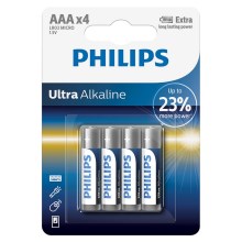 Philips LR03E4B/10 - 4 kpl Alkaliparisto AAA ULTRA ALKALINE 1,5V 1250mAh