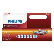 Philips LR03P12W/10 - 12 kpl Alkaliparisto AAA POWER ALKALINE 1,5V 1150mAh