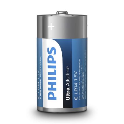 Philips LR14E2B/10 - 2 kpl Alkaliparisto C ULTRA ALKALINE 1,5V 7500mAh