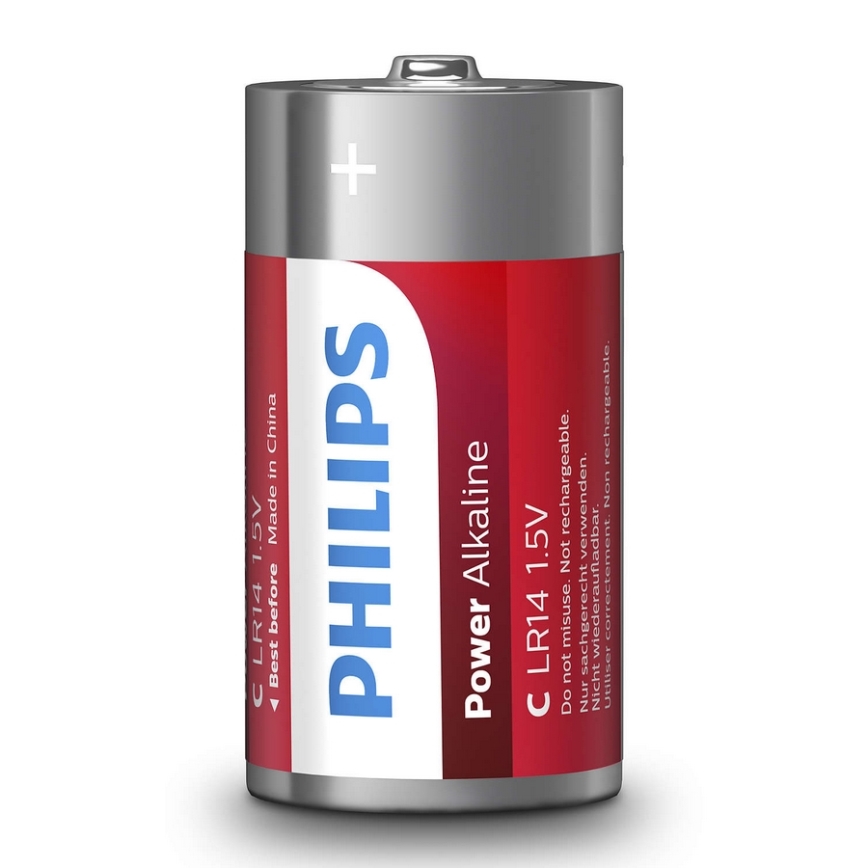 Philips LR14P2B/10 - 2 kpl Alkaliparisto C POWER ALKALINE 1,5V 7200mAh