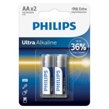 Philips LR6E2B/10 - 2 kpl Alkaliparisto AA ULTRA ALKALINE 1,5V