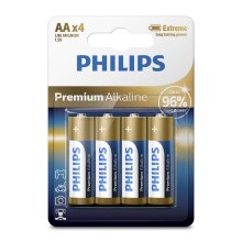Philips LR6M4B/10 - 4 kpl Alkaliparisto AA PREMIUM ALKALINE 1,5V