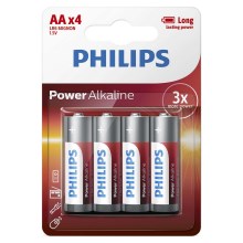 Philips LR6P4B/10 - 4 kpl Alkaliparisto AA POWER ALKALINE 1,5V