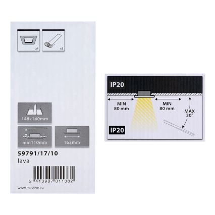 Philips Massive 59791/17/10 - Upotettu valo LAVA 2xE27/28W/230V