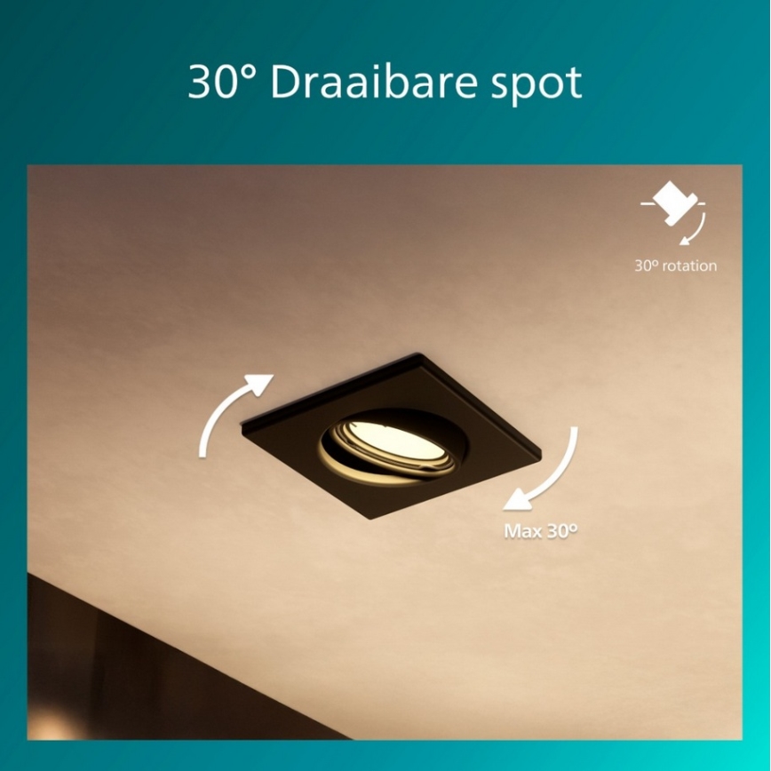 Philips - PERIDOT upotettava alasvalaisin 1xGU10/7W/230V musta