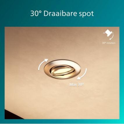 Philips - PERIDOT upotettava valaisin, setti 3 kpl, 1xGU10/7W/230V, hopea