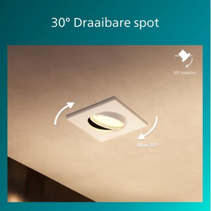 Philips - PERIDOT upotettavat alasvalot, 3 kpl, 1xGU10/7W/230V, valkoinen
