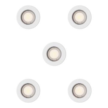 Philips - PERIDOT upotettavien alasvalojen setti 5 kpl, 1xGU10/7W/230V, valkoinen