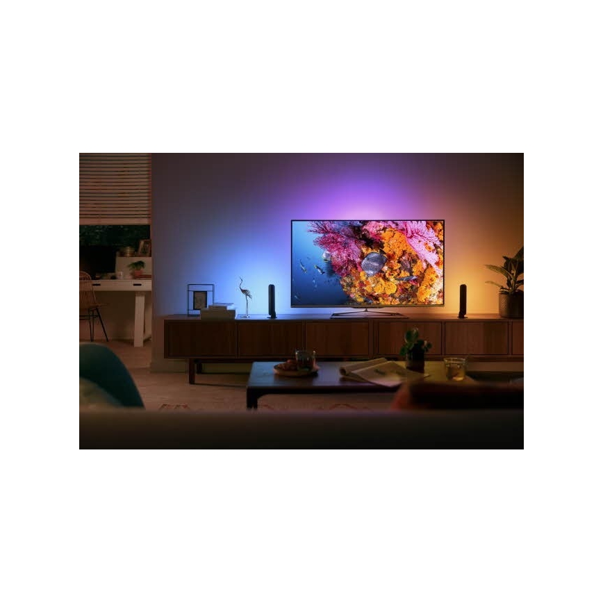 Philips - Laajennussarja LED RGB Himmennettävä pöytävalaisin Hue PLAY LED/6W/230V musta