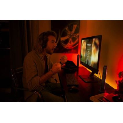 Philips - Laajennussarja LED RGB Himmennettävä pöytävalaisin Hue PLAY LED/6W/230V musta