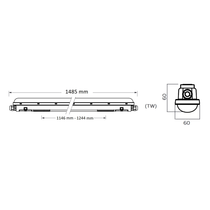 Philips Pila - teollisuus-LED-valaisin LED/60W/230V 150 cm IP65