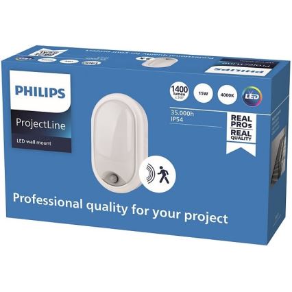 Philips - LED-seinävalaisin anturilla PROJECTLINE LED/15W/230V IP54