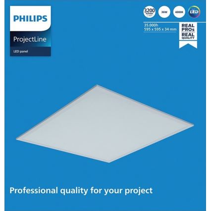 Philips - LED-paneeli alaslaskettuun kattoon PROJECTLINE LED/36W/230V 59,5x59,5 cm