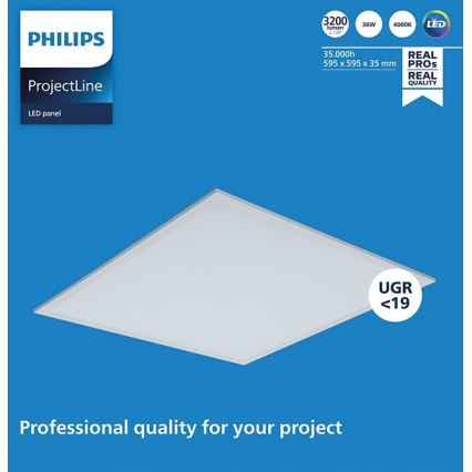 Philips - LED-paneeli alaslaskettuun kattoon PROJECTLINE LED/36W/230V 59,5x59,5 cm