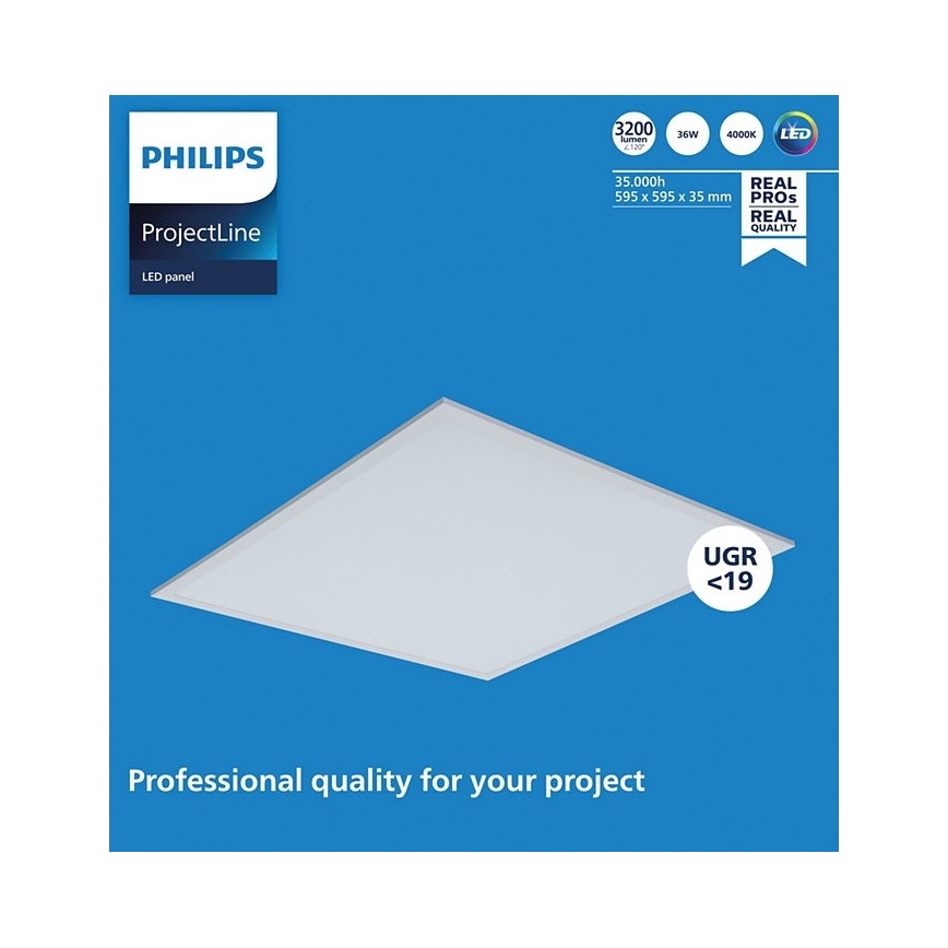 Philips - LED-paneeli alaslaskettuun kattoon PROJECTLINE LED/36W/230V 59,5x59,5 cm