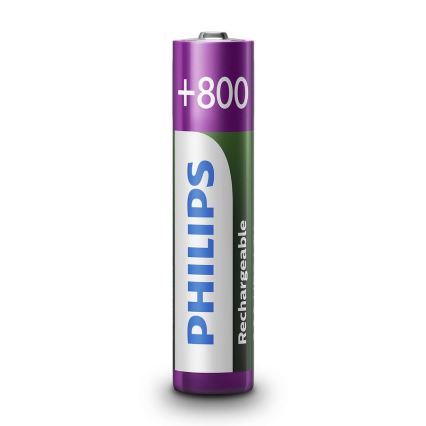 Philips R03B2A80/10 - 2 kpl Uudelleenladattava akku AAA MULTILIFE NiMH/1,2V/800 mAh