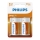 Philips R20L2B/10 - 2 kpl Sinkkikloridiparisto D LONGLIFE 1,5V 5000mAh