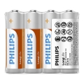 Philips R6L4F/10 - 4 kpl Sinkkikloridi paristo AA LONGLIFE 1,5V 900mAh