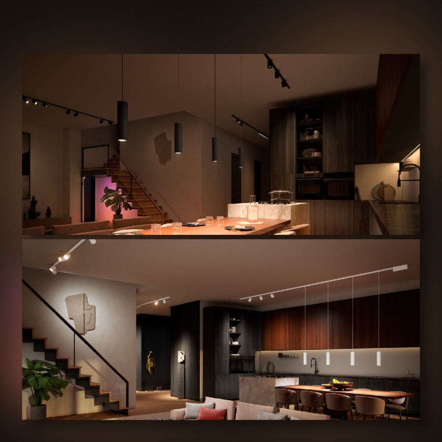 Philips - SET 4x LED RGB Himmennettävä valo kiskojärjestelmään Hue PERIFO LED RGB/44,6W/230V 2000-6500K