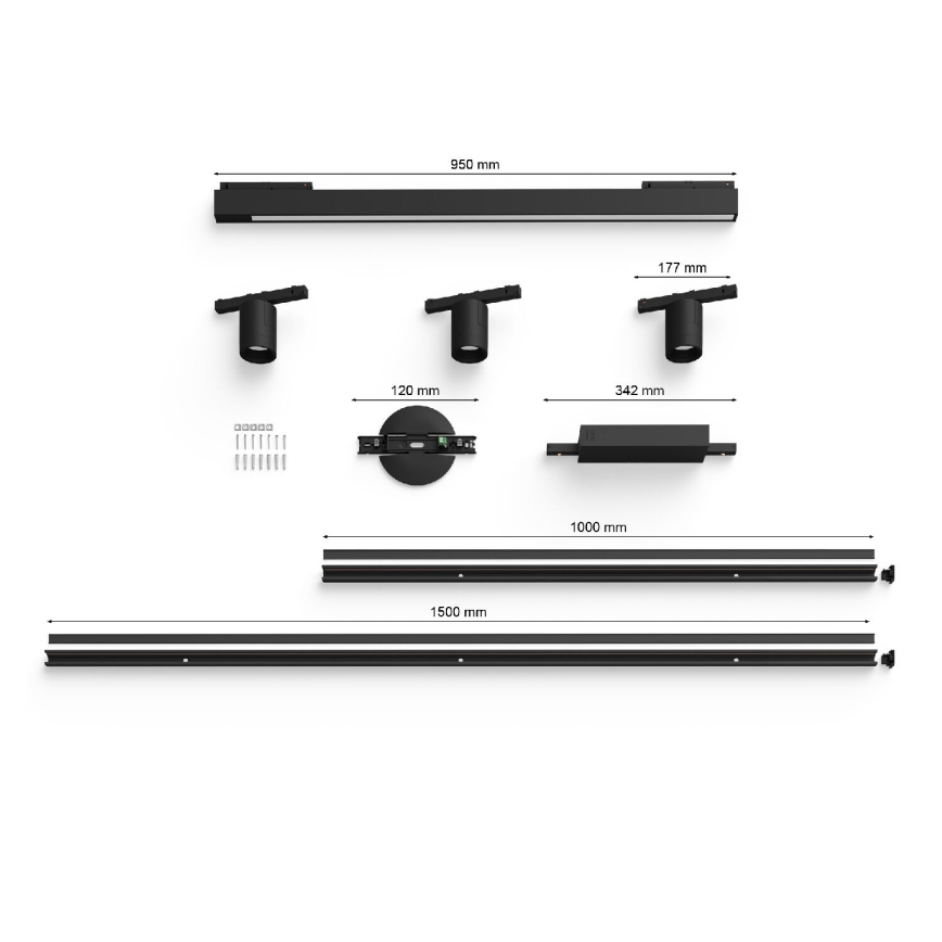 Philips - SET 4x LED RGB Himmennettävä valo kiskojärjestelmään Hue PERIFO LED RGB/44,6W/230V 2000-6500K