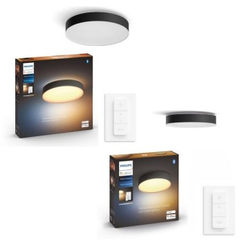 Philips - Setti 1x himmennettävä LED-kattovalaisin Hue ENRAVE Ø 42,5 cm LED/33,5W/230V + 1x himmennettävä LED-kattovalaisin Hue Ø 26,1 cm LED/9,6W/230V + 2x kaukosäädintä