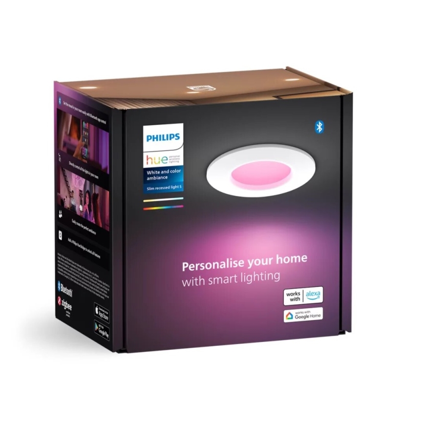 Philips - SETTI 2x LED RGBW Kylpyhuoneen himmennettävät uppovalaisimet Hue SLIM LED/8,3W/230V 2000-6500K valkoinen IP44