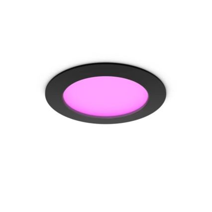 Philips - Setti 2x LED RGBW himmennettävät kylpyhuoneen upotettavat alasvalaisimet Hue SLIM LED/12W/230V 2000-6500K musta IP44