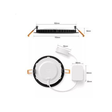 Philips - Setti 2x LED RGBW himmennettävät kylpyhuoneen upotettavat alasvalaisimet Hue SLIM LED/12W/230V 2000-6500K musta IP44