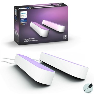 Philips - SETTI 2x himmennettävä LED RGB pöytävalaisin Hue PLAY LED/6W/230V valkoinen