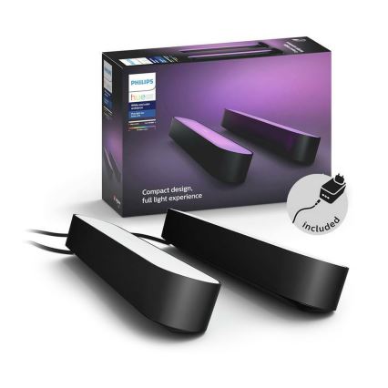 Philips - SETTI 2x LED RGB Himmennettävä pöytävalaisin Hue PLAY DUAL PACK White And Color Ambiance LED/6W/230V