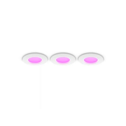 Philips - SETTI 3x LED RGBW Himennettävät kylpyhuoneen upotettavat alasvalot Hue SLIM LED/8,3W/230V 1000-20000K valkoinen P44