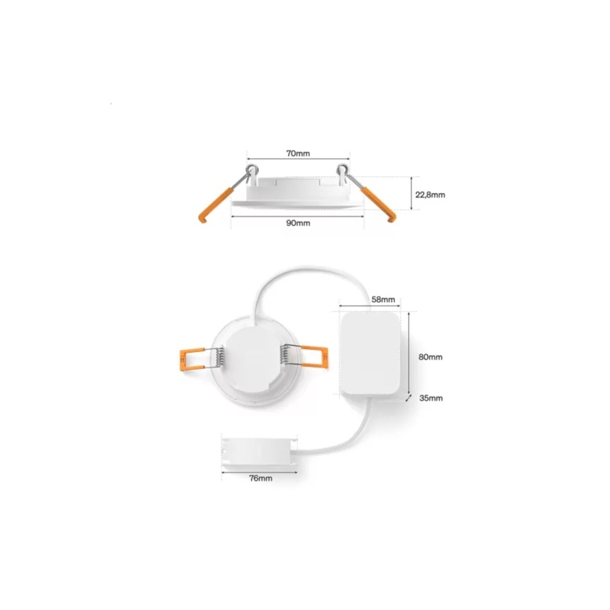 Philips - SETTI 3x LED RGBW Himennettävät kylpyhuoneen upotettavat alasvalot Hue SLIM LED/8,3W/230V 1000-20000K valkoinen P44